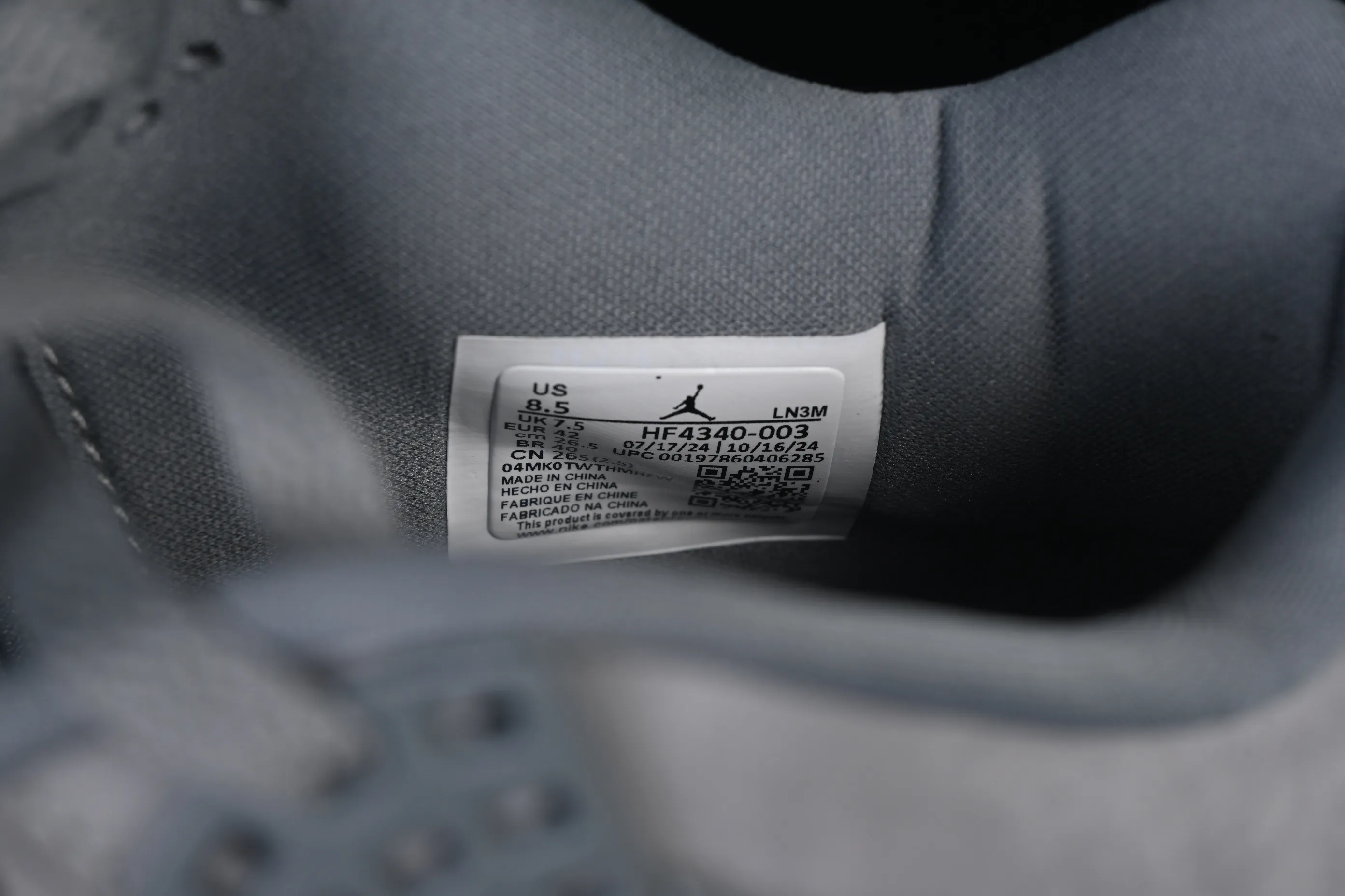 All categories Air Jordan Jordan series basketball shoes Air Jordan 4 Nigel Sylvester x Air Jordan 4 Retro "Grey" AJ4 Joe 4 joint gray brick HF4340-003